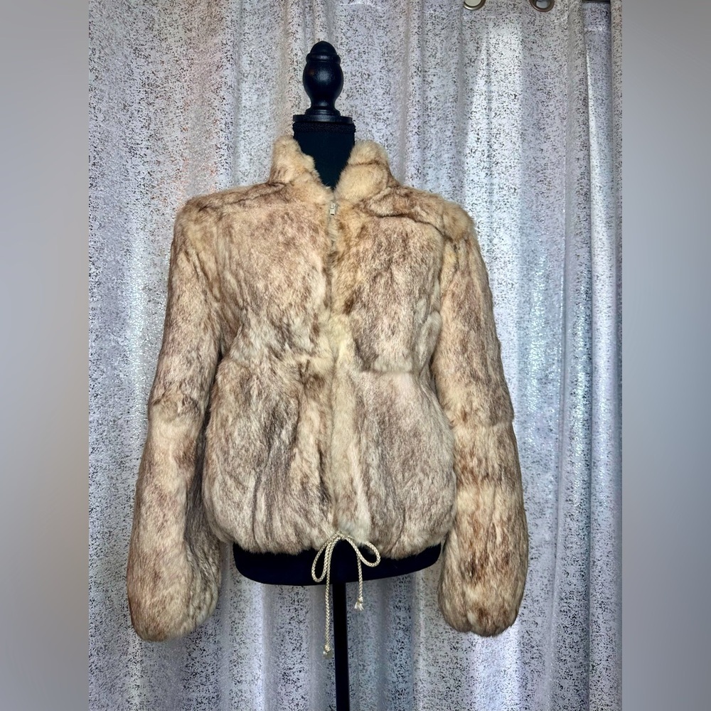 Elegant Rabbit Fur Cream Teddy Jacket (Never Worn)